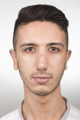 Face close up portrait , like mug shot.