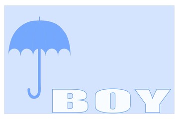 Blue boy background with umbrella