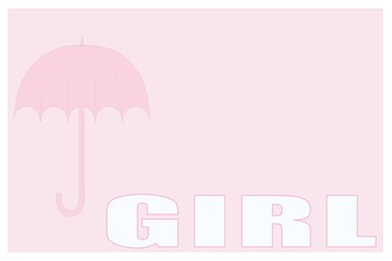 Pink Girl background with umbrella.