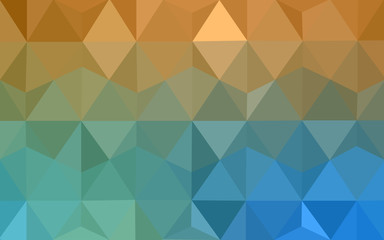 Fototapeta premium Multicolor blue, yellow, orange polygonal design pattern, which consist of triangles and gradient in origami style.