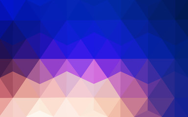 Multicolor blue, yellow, orange polygonal design pattern, which consist of triangles and gradient in origami style.