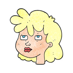 textured cartoon female face