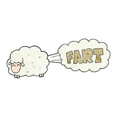 textured cartoon farting sheep