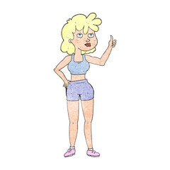 textured cartoon gym woman