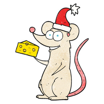 textured cartoon christmas mouse