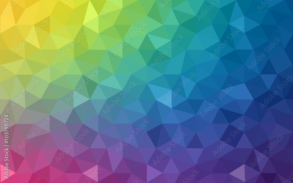 Poster multicolor polygonal design pattern, which consist of triangles and gradient in origami style.