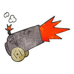 textured cartoon cannon firing