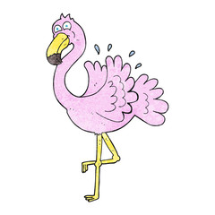 textured cartoon flamingo