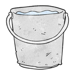 textured cartoon bucket of water