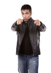 Fototapeta premium casual man pointing