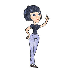 textured cartoon woman asking question