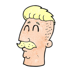 textured cartoon man with hipster hair cut