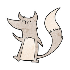 textured cartoon little wolf