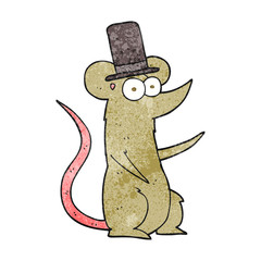 textured cartoon mouse wearing top hat