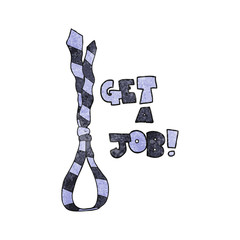 textured cartoon get a job tie noose symbol