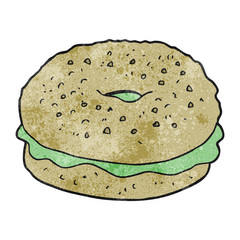 textured cartoon bagel