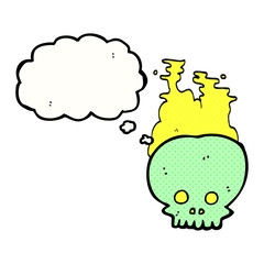 thought bubble cartoon steaming skull