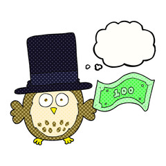 thought bubble cartoon rich owl