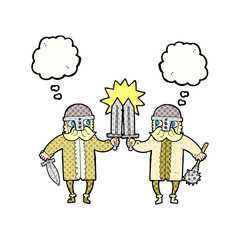 thought bubble cartoon viking warriors
