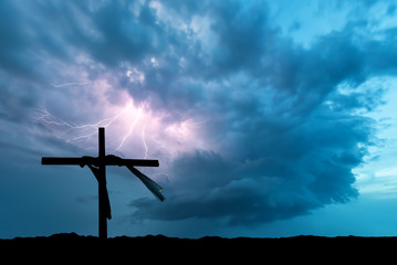 Lightning Storm and the Cross