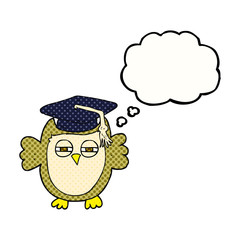 thought bubble cartoon clever owl