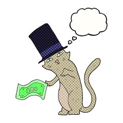 thought bubble cartoon rich cat
