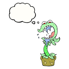 thought bubble cartoon carnivorous plant