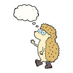 cute thought bubble cartoon hedgehog