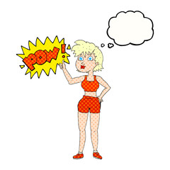 happy gym woman giving thumbs up symbol