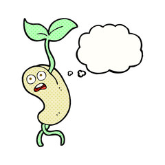 thought bubble cartoon sprouting seed