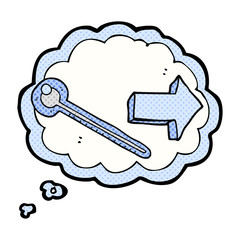 thought bubble cartoon thermometer