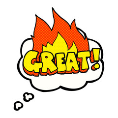 GREAT! thought bubble cartoon symbol