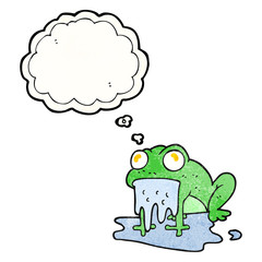 thought bubble textured cartoon gross little frog