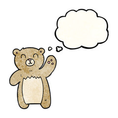 thought bubble textured cartoon teddy bear