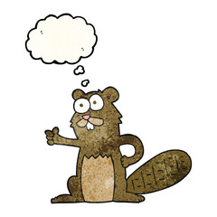 thought bubble textured cartoon beaver