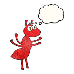 thought bubble textured cartoon ant