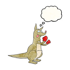 thought bubble textured cartoon boxing kangaroo