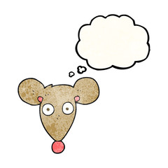 thought bubble textured cartoon mouse