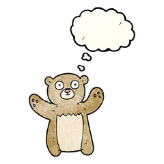 Fototapeta premium thought bubble textured cartoon teddy bear