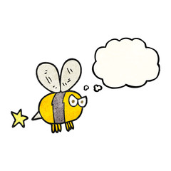 thought bubble textured cartoon angry bee