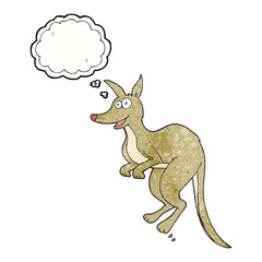 thought bubble textured cartoon kangaroo