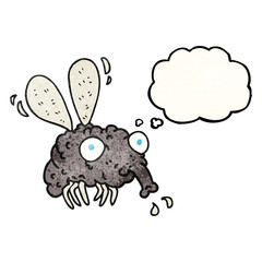 thought bubble textured cartoon fly