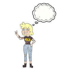 thought bubble textured cartoon rock girl
