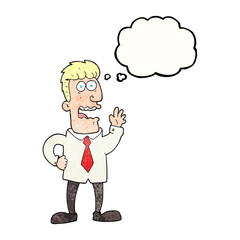 thought bubble textured cartoon businessman