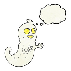 thought bubble textured cartoon ghost
