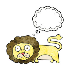 thought bubble textured cartoon lion