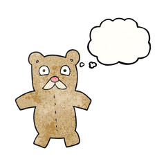 thought bubble textured cartoon teddy bear