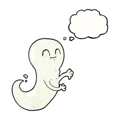 thought bubble textured cartoon ghost