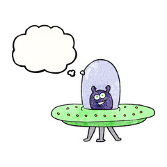 thought bubble textured cartoon space alien