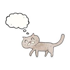 thought bubble textured cartoon cat